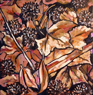 Images Dated 23rd April 2013: Oil Painting of Autumn Leaves