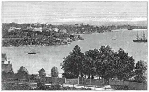 Images Dated 8th March 2023: Old engraved illustration of Elizabeth Bay, Sydney