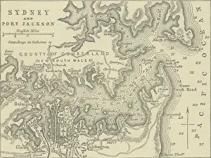 Trending: Old engraved map of Sydney (capital city of the state of New South Wales)