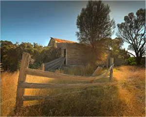 The old and historic shearing shed at Wybalena on Flinders Island, Bass Strait, Tasmania, Australia