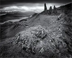 Monochrome Prints: Old man of Storre, Isle of Skye, Inner Hebrides, Scotland
