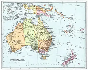 Images Dated 29th November 2021: Old map of Australasia (Australia)
