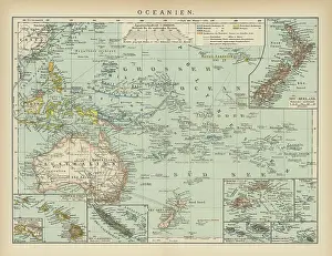 Images Dated 1st June 2022: Old map of Oceania