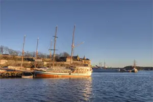 Oslo Prints: Oslo harbour and waterfront in winter, Norway