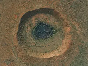 Overhead shot looking down on Wolfe Creek Meteorite Crater, Western Australia, Australia