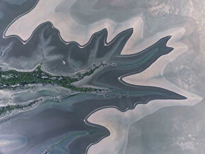 Abstract Aerial Art Collection: Overhead shot showing tributaries from the King River, Wyndham, Western Australia, Australia