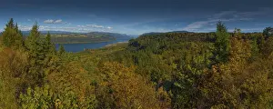 Oregon Us State Prints: Panorama of the Columbia river Gorge, Oregon, United States