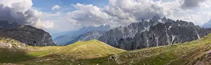 Panoramic landscape during the way to Tre Cime, Dolomite - Italy