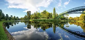 Blue Sky Prints: Panoramic View of the Adelaide University Footbridge and River Torrens (Karrawirra Parri)