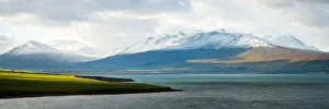 Panoramic views over iceland scenic mountains with dramatic light Panoramic views over iceland scenic mountains with dramatic light