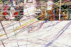 Passenger ship leaving with streamers Passenger ship leaving with streamers