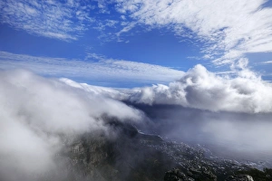 Passing Clouds With Table Bay View From The Top of Table Mountain, Cape Town, South Africa Passing Clouds With Table Bay View From The Top of Table Mountain, Cape Town, South Africa