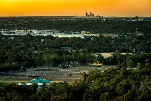 Town Prints: Perth Skyline from the hills with rural foreground