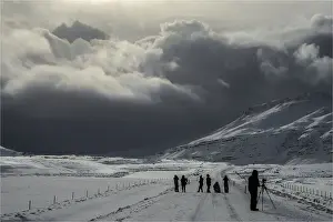 Photographing an approaching winter storm in Central Iceland