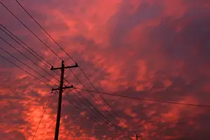Kathryn Diehm Prints: power pole and lines with clouds