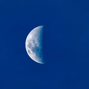 Lunar Prints: Quarter moon during the day