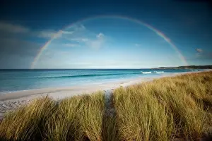Bay Of Fires, Tasmania Prints: Rainbow over the Bay of Fires. Tasmania