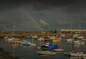 Images Dated 26th September 2012: Rainbow over Penzance Harbour