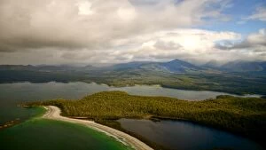 Images Dated 3rd September 2014: Recherche Boy and Dinghy Tasmania aerial view