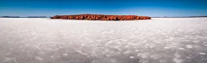 Red Island at the salt playa of Lake Gairdner in Gawler Ranges Red Island at the salt playa of Lake Gairdner in Gawler Ranges