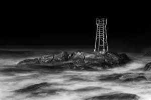 Kathryn Diehm Prints: redhead beach tower
