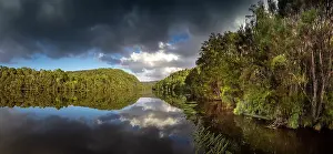 Ian Rolfe's Southern Lightscapes Prints: Reflected light over the Pieman river in the Tarkine wilderness area on the west coast of Tasmania