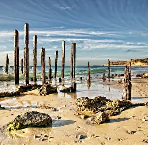 Photo Art Prints: Remains of old pier