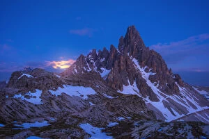 AtomicZen The Beauty of Nature Collection: Full rising moon at Dolomite - Italy