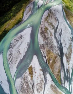 River flowing with glacier water River flowing with glacier water