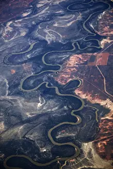Curve Prints: River through Pilbara landscape