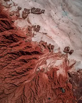 Rock formations on the beach shot by drone, James Price Point, The Kimberley, Australia