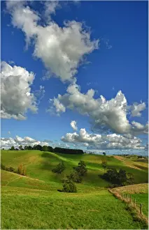 The rolling countryside in south Gippsland near the town of Fish Creek, Victoria