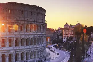 Antica Roma Prints: Rome, Colosseum at sunset