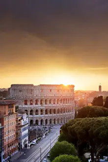 Antica Roma Prints: Rome, Colosseum at sunset