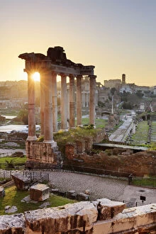 Images Dated 31st March 2016: Rome, Roman Forum at sunrise