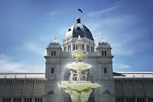 Sharon Lapkin Photography Prints: Royal Exhibition Building and historic fountain in Melbourne
