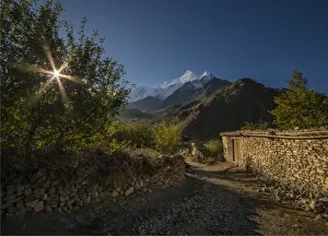Himalayas Prints: A rural scene in Jomson, in the beautiful mountainous region of the Annapurnas, Nepal