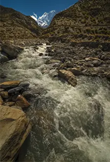 A rural scene in Jomson, in the beautiful mountainous region of the Annapurnas, Nepal