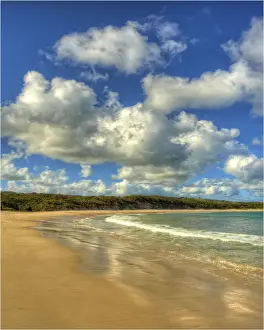 Sand blow beach reflections, King Island Bass Strait, Tasmania, Australia