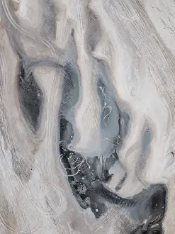 Abstract Aerial Art Prints: Sand dunes photographed from a drone point of view