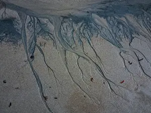 Images Dated 2023 January: Sand patterns at low tide, Quarantine bay