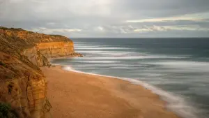 Sandy empty beaches of Great Ocean Road
