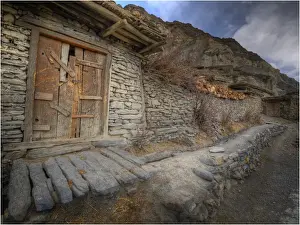 Nepal Prints: A scene in Kagbeni, Mustang, Annapurna region, Himalayas, Nepal
