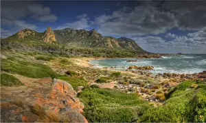 Boulder Rock Prints: A scenic view at the Docks, a colourful area of coastline on Flinders Island