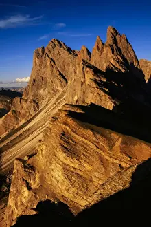 Seceda mountain at sunset