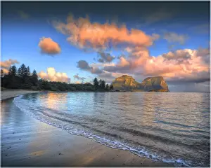 Shoreline dusk on settlement beach, Lord Howe Island