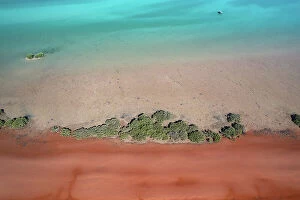 Images Dated 13th July 2023: Simpson Beach at low tide shot from a high angle perspective, Broome, Western Australia, Australia