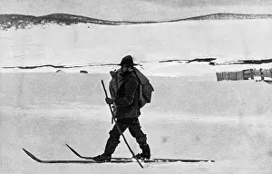 Australia's Rich History Prints: Skier postman, Kiandra, New South Wales, Australia