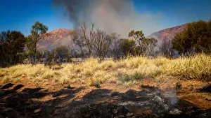 Smoke from grass fires in a rural landscape Smoke from grass fires in a rural landscape