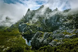 Square Lake in Western Arthurs Range, Southwest Tasmania